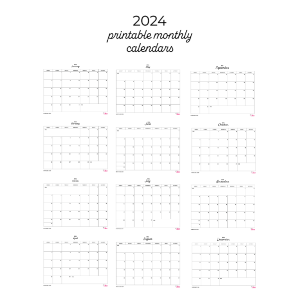 Calendar Printable by Month